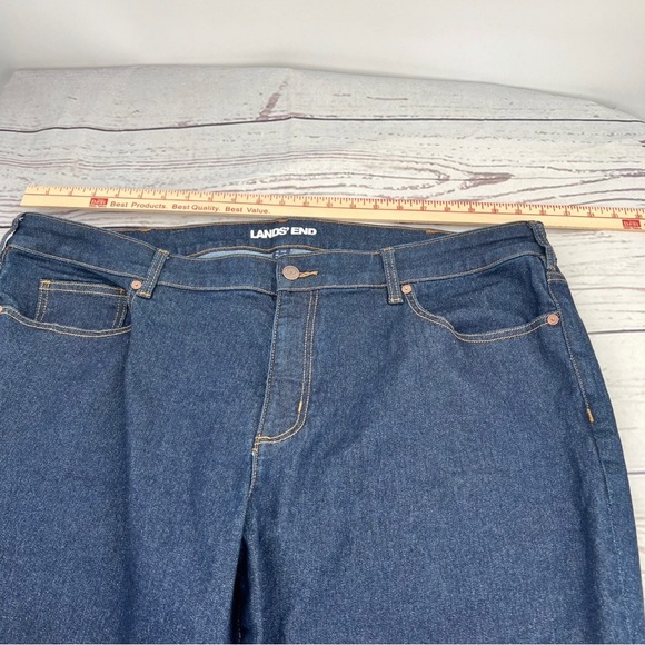 Lands End Women’s High Rise Bootcut Jeans Blue Dark Wash Stretch Size 24W - Picture 4 of 13